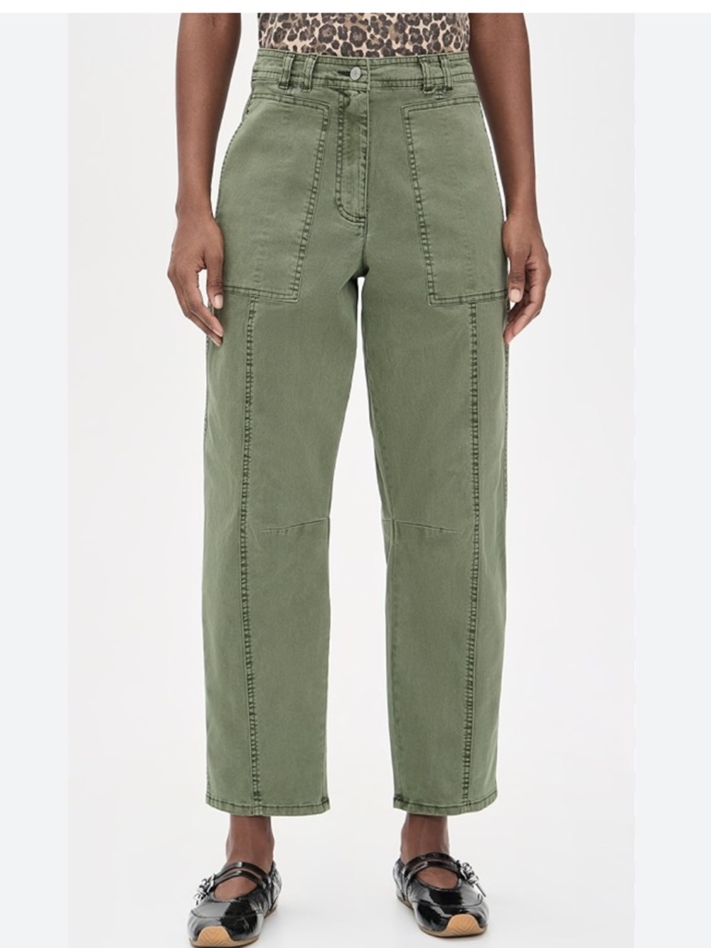 Free People Sawyer Carpenter Pants Olive Green Size 0